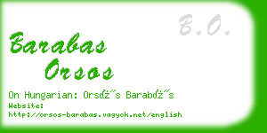 barabas orsos business card